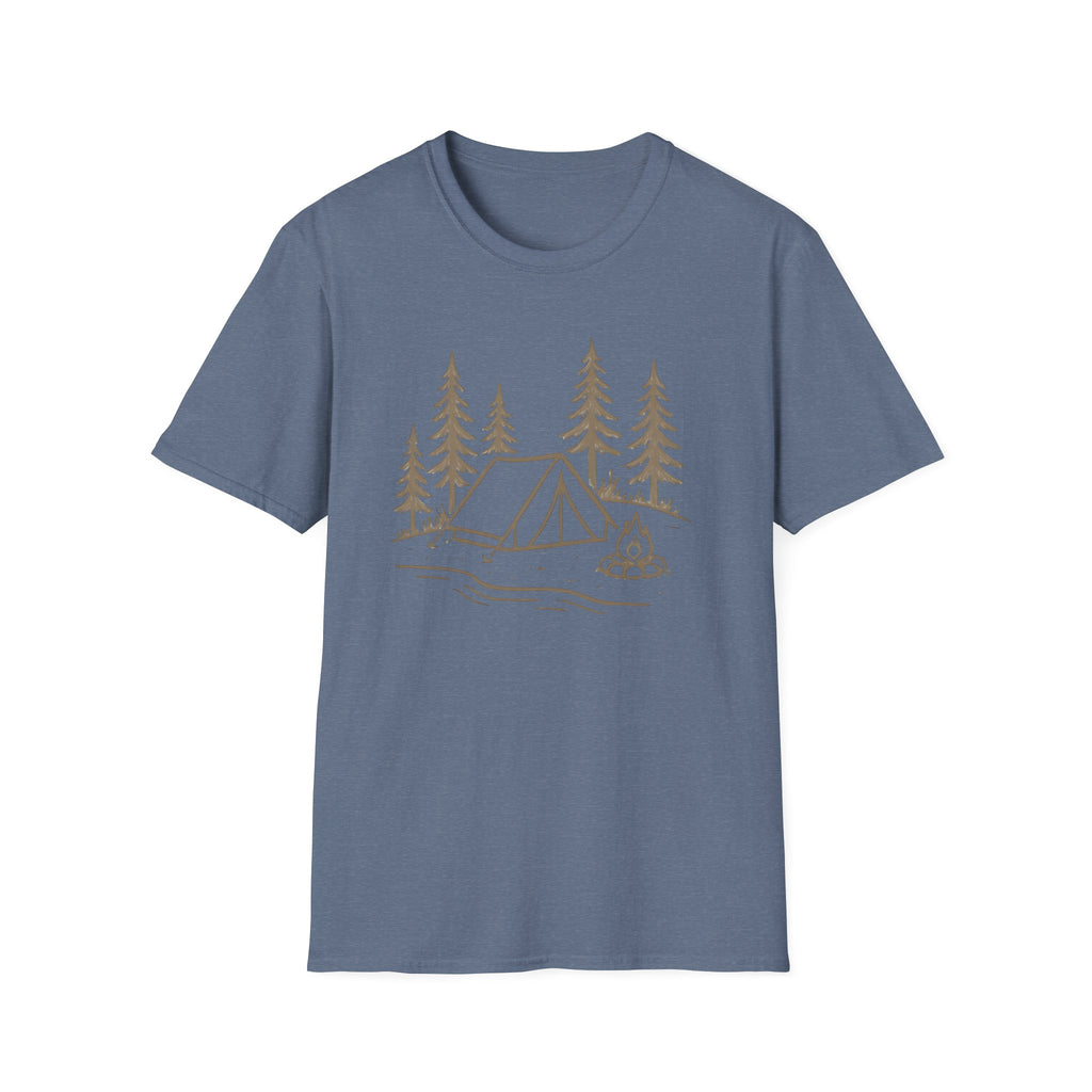Camping Tent Graphic T-Shirt — Minimal Forest Campsite Tee