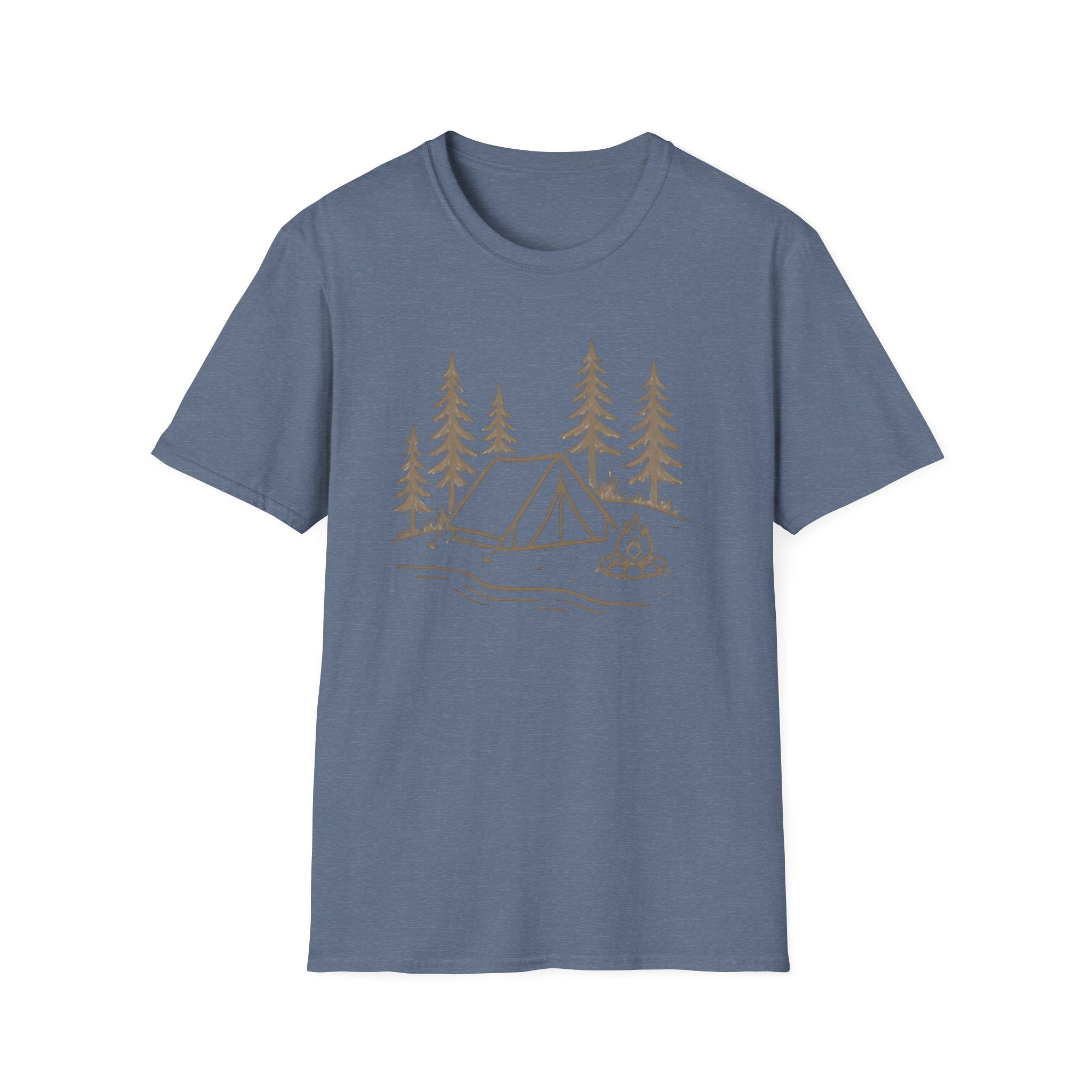 Camping Tent Graphic T-Shirt — Minimal Forest Campsite Tee