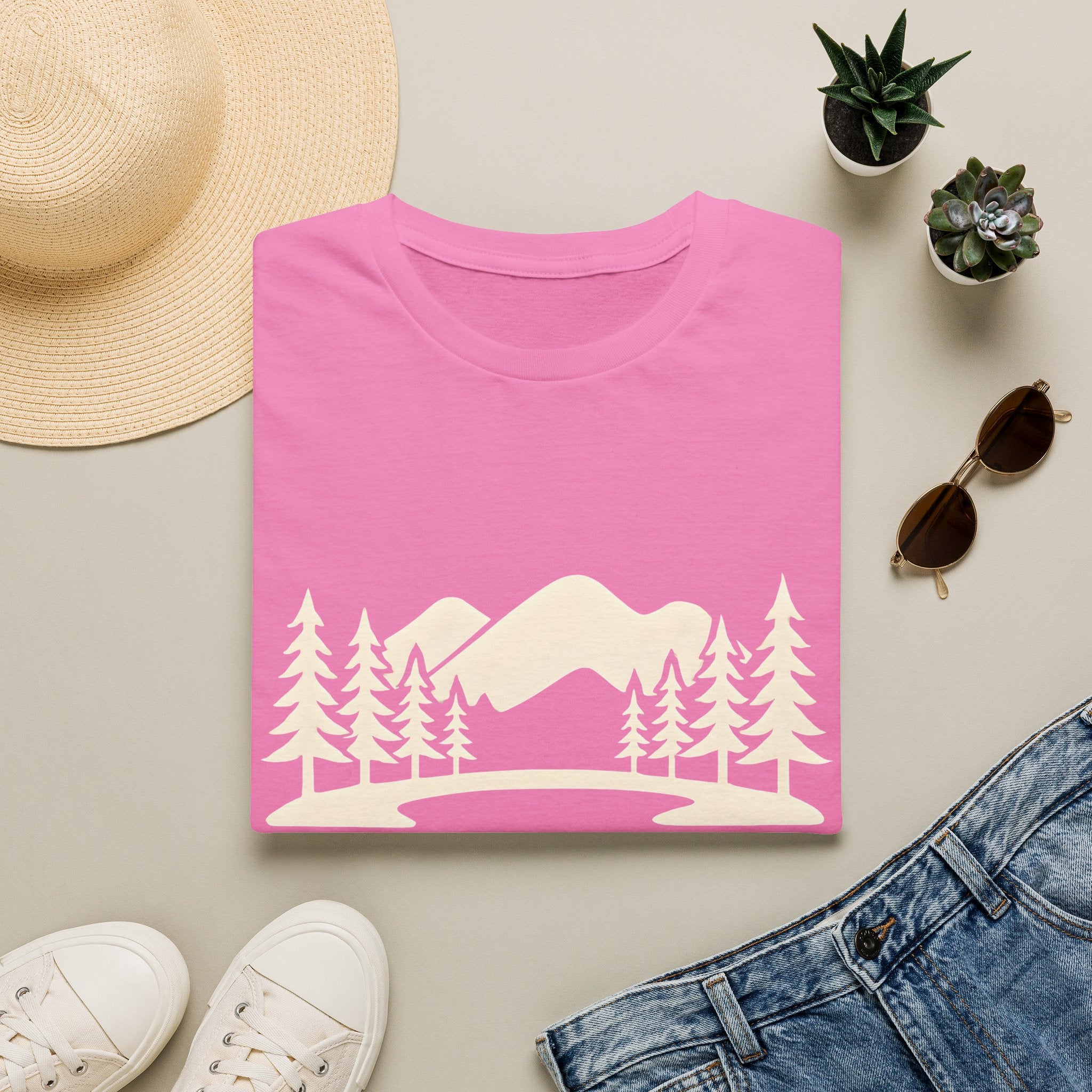 Mountain Pines T-Shirt — Minimal Scenic Forest Graphic