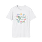 Grow Free Floral T-Shirt — Pastel Garden Butterfly Tee