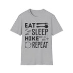 Eat Sleep Hike Repeat T‑Shirt — Outdoor Hiking Graphic Tee