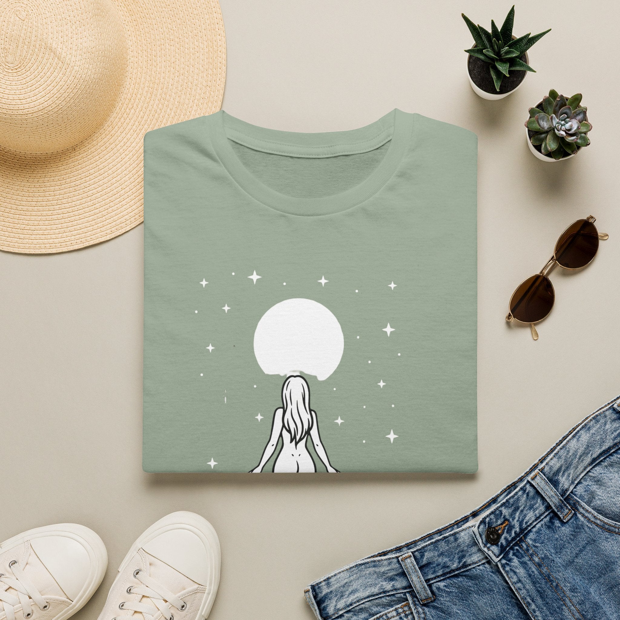 Moon Goddess T-Shirt — Celestial 'Moon Lover' Graphic Tee