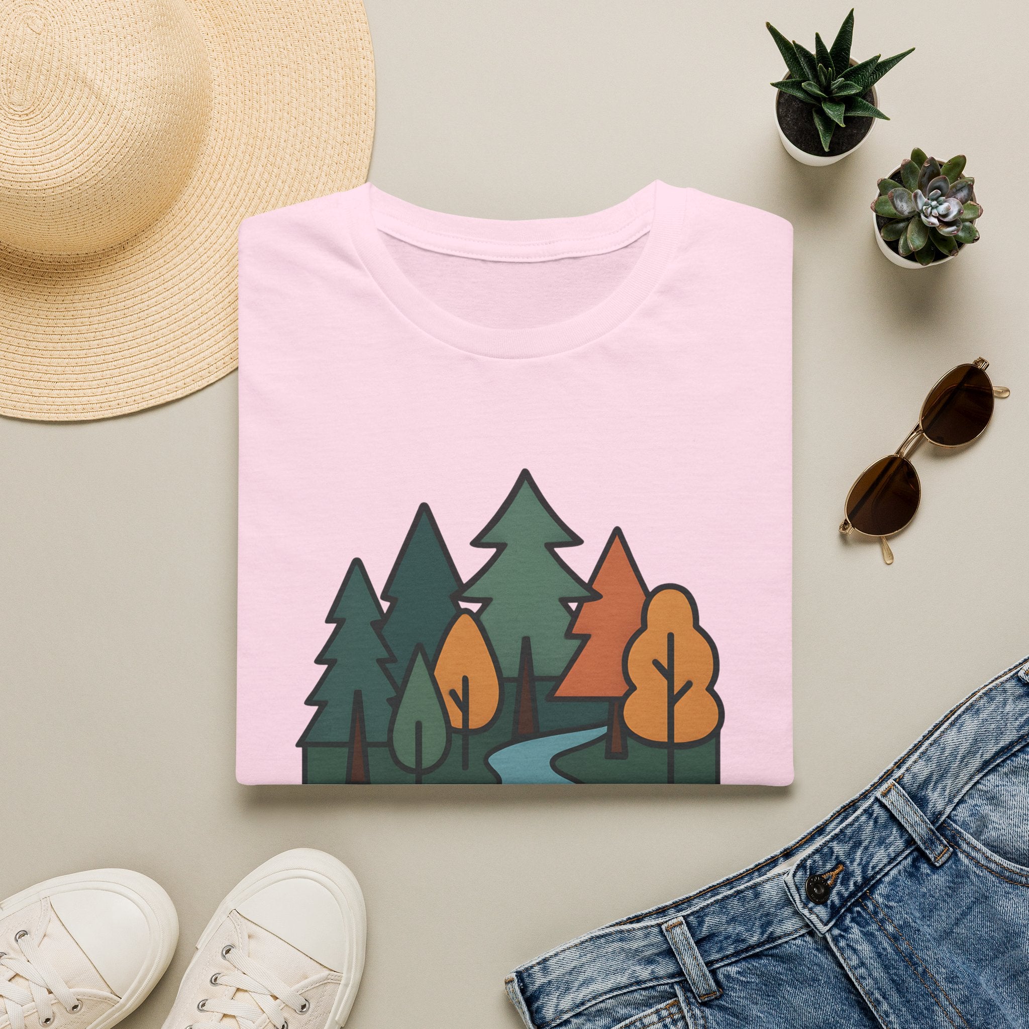 Nature Is My Therapy T-Shirt — Scenic Forest River Graphic Tee