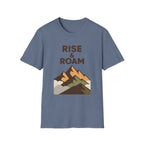 Rise & Roam Mountain T-Shirt — Adventure Graphic Tee for Hikers & Travelers