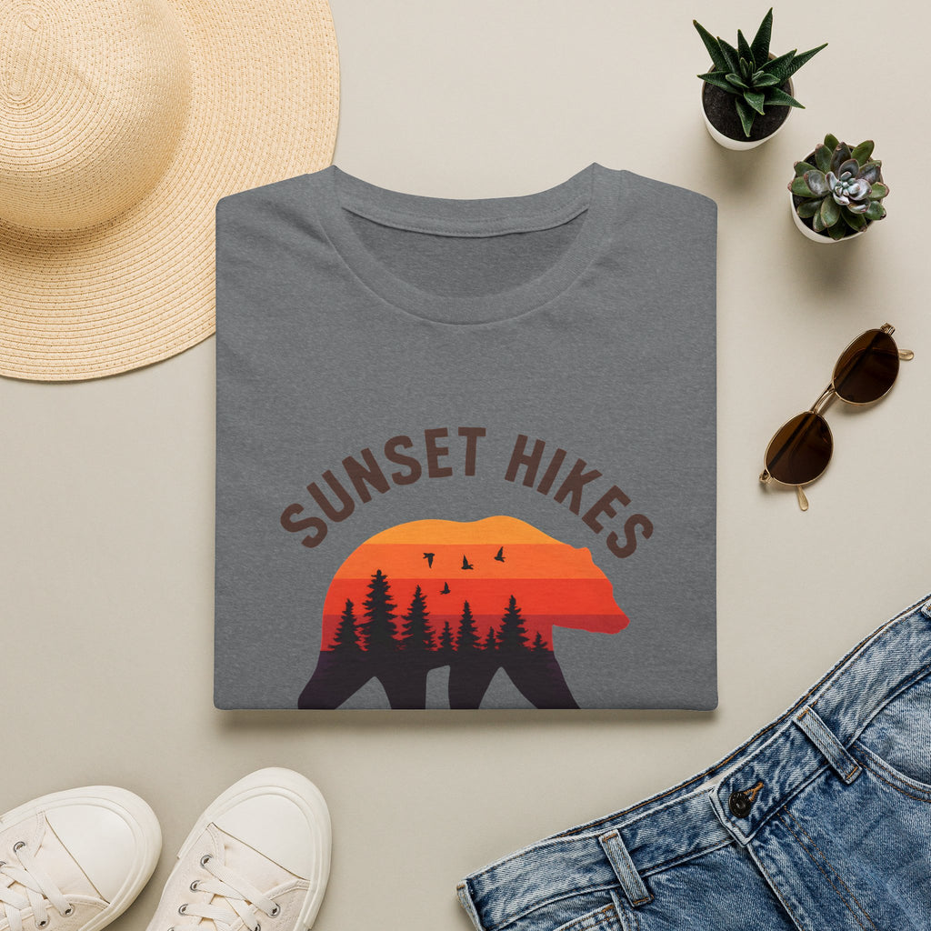 Sunset Hikes T-Shirt — Bear Silhouette Mountain Sunset Tee
