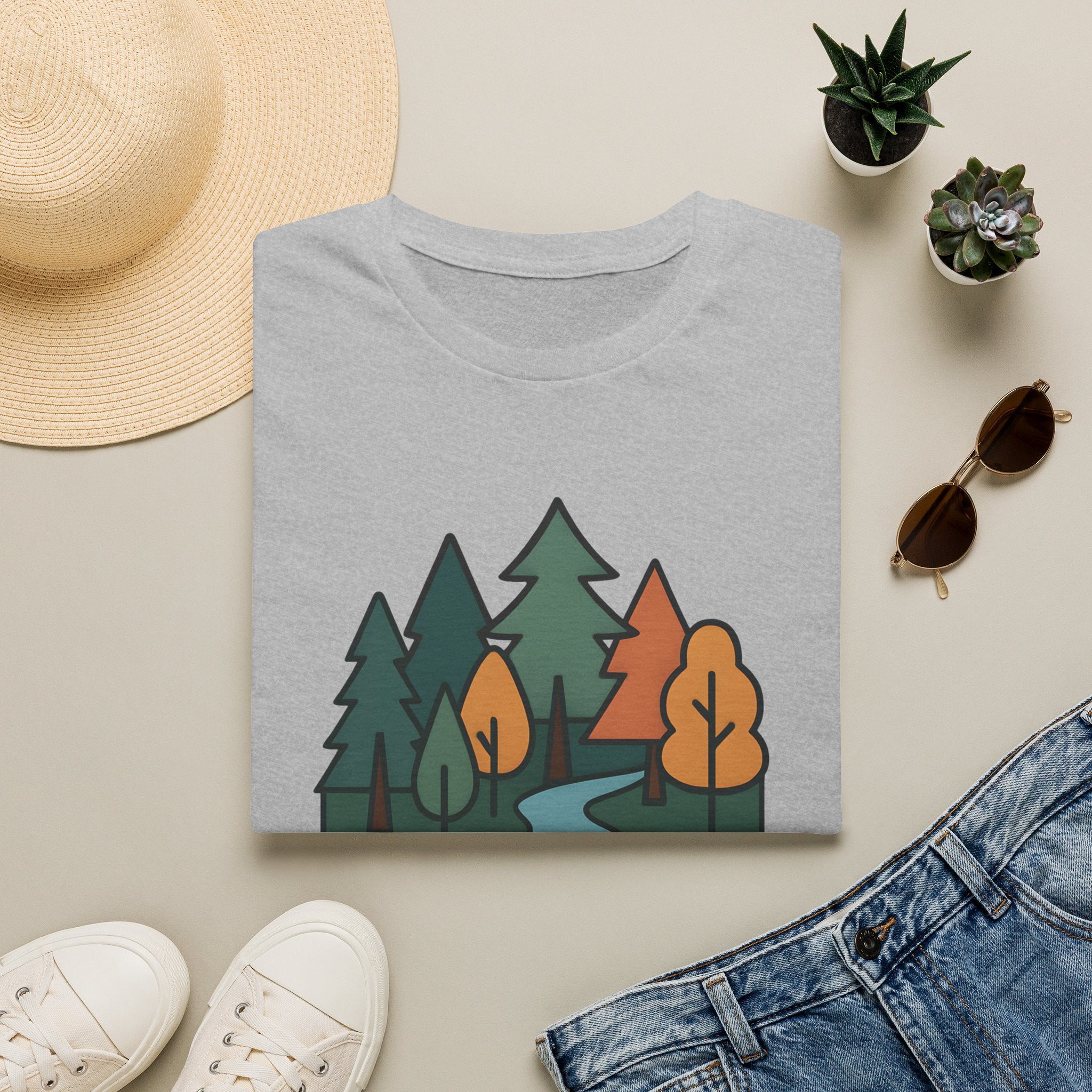 Nature Is My Therapy T-Shirt — Scenic Forest River Graphic Tee