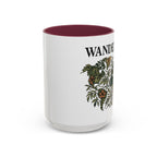 Wanderlust Floral Travel Mug — 11oz/15oz Ceramic Coffee Cup