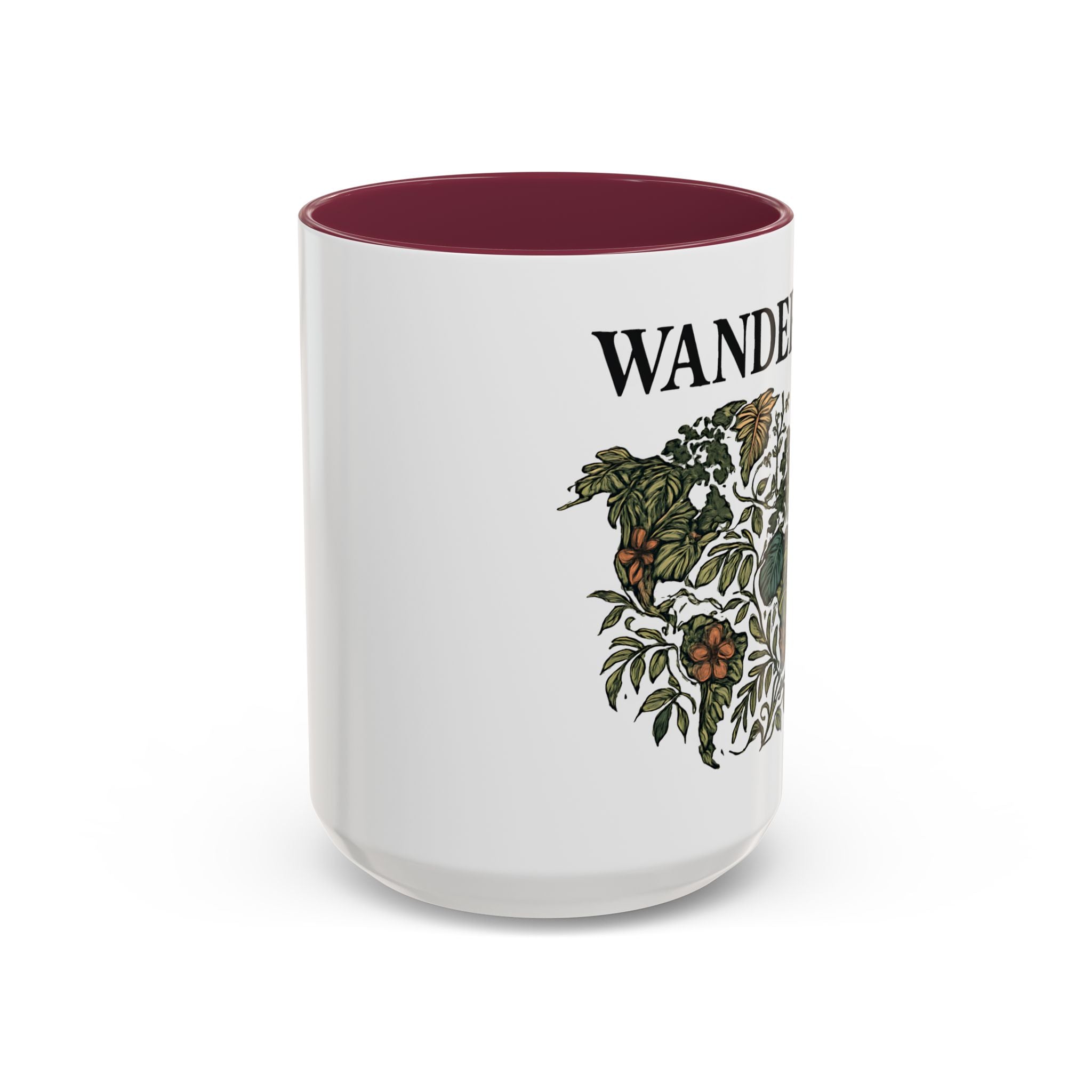 Wanderlust Floral Travel Mug — 11oz/15oz Ceramic Coffee Cup