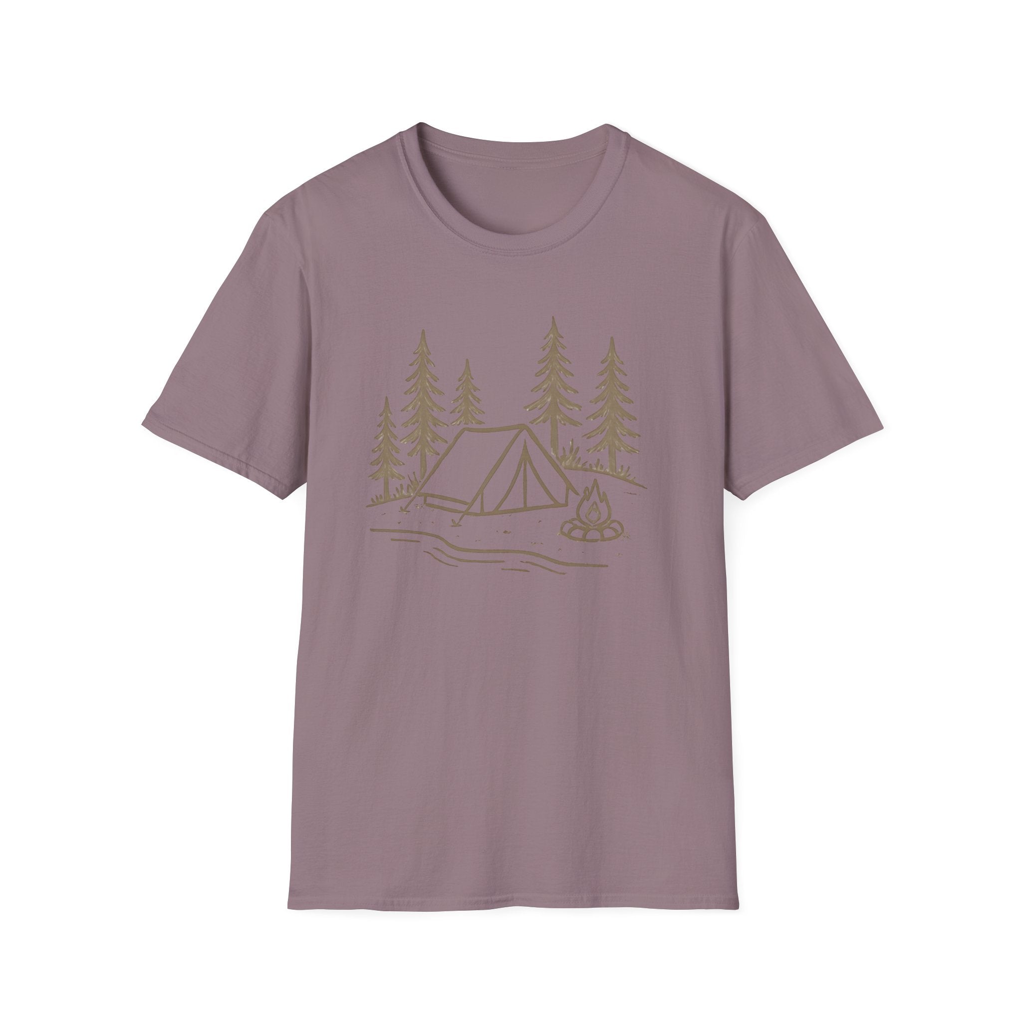 Camping Tent Graphic T-Shirt — Minimal Forest Campsite Tee