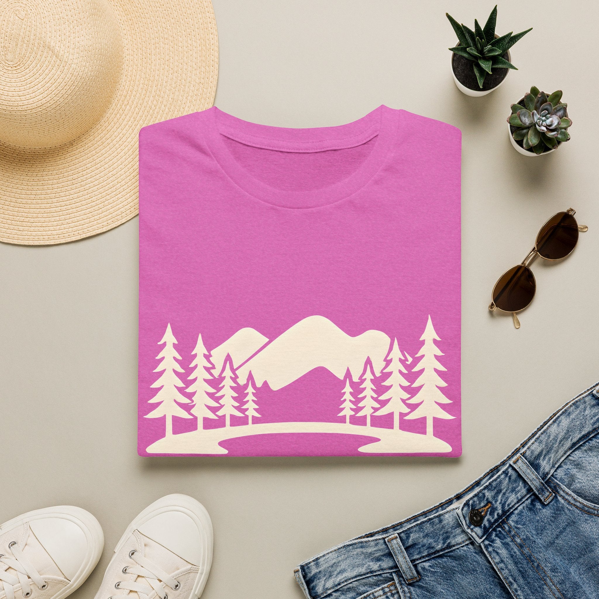 Mountain Pines T-Shirt — Minimal Scenic Forest Graphic