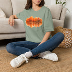 Autumn Lake Reflection T-Shirt — Orange Fall Trees Graphic Tee