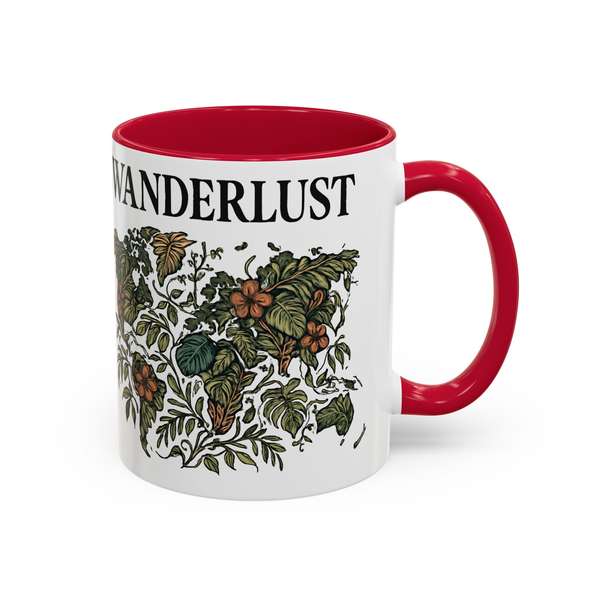Wanderlust Floral Travel Mug — 11oz/15oz Ceramic Coffee Cup