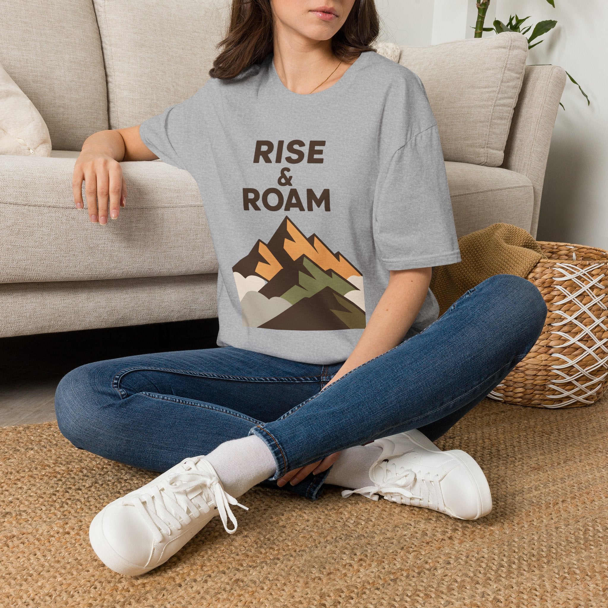 Rise & Roam Mountain T-Shirt — Adventure Graphic Tee for Hikers & Travelers