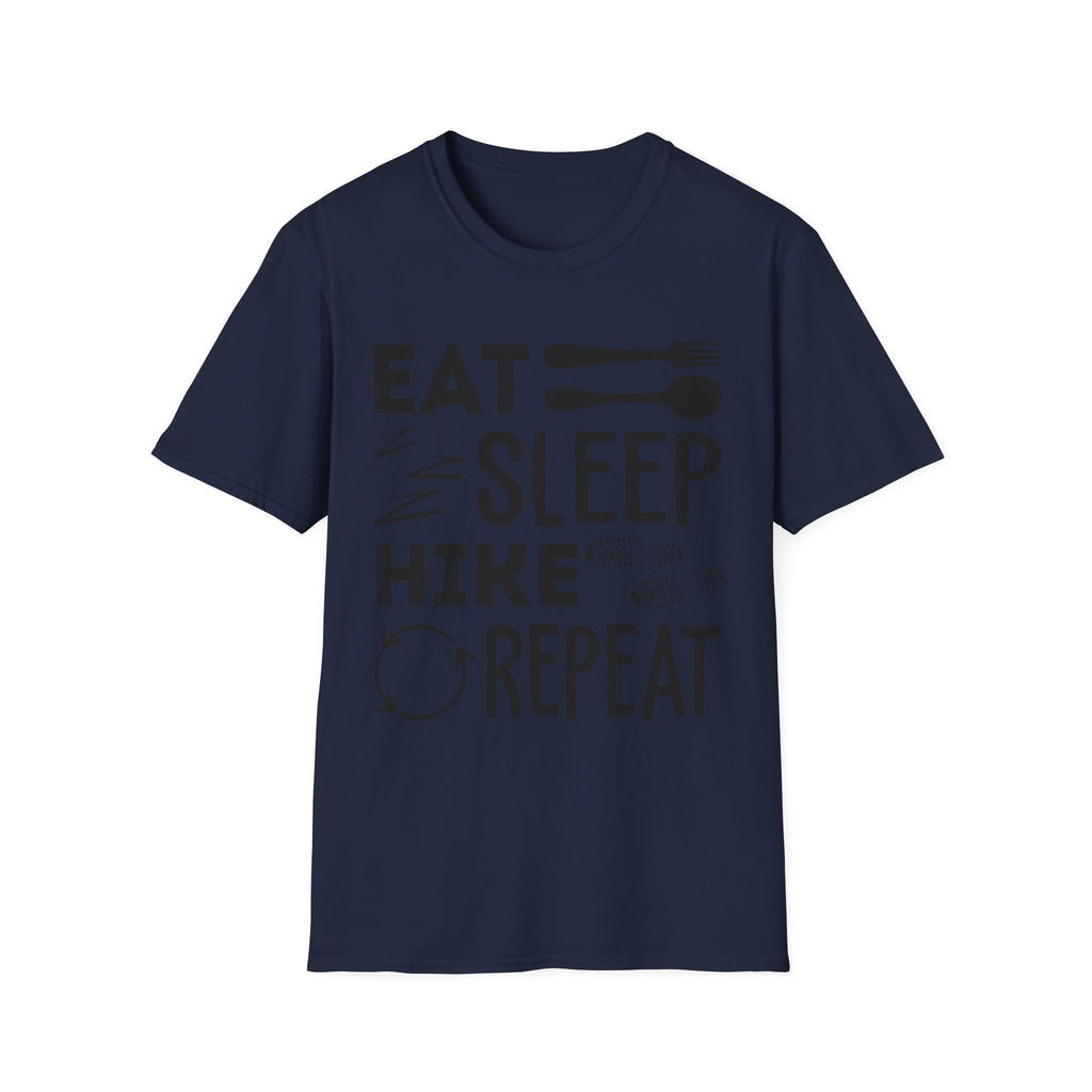 Eat Sleep Hike Repeat T‑Shirt — Outdoor Hiking Graphic Tee