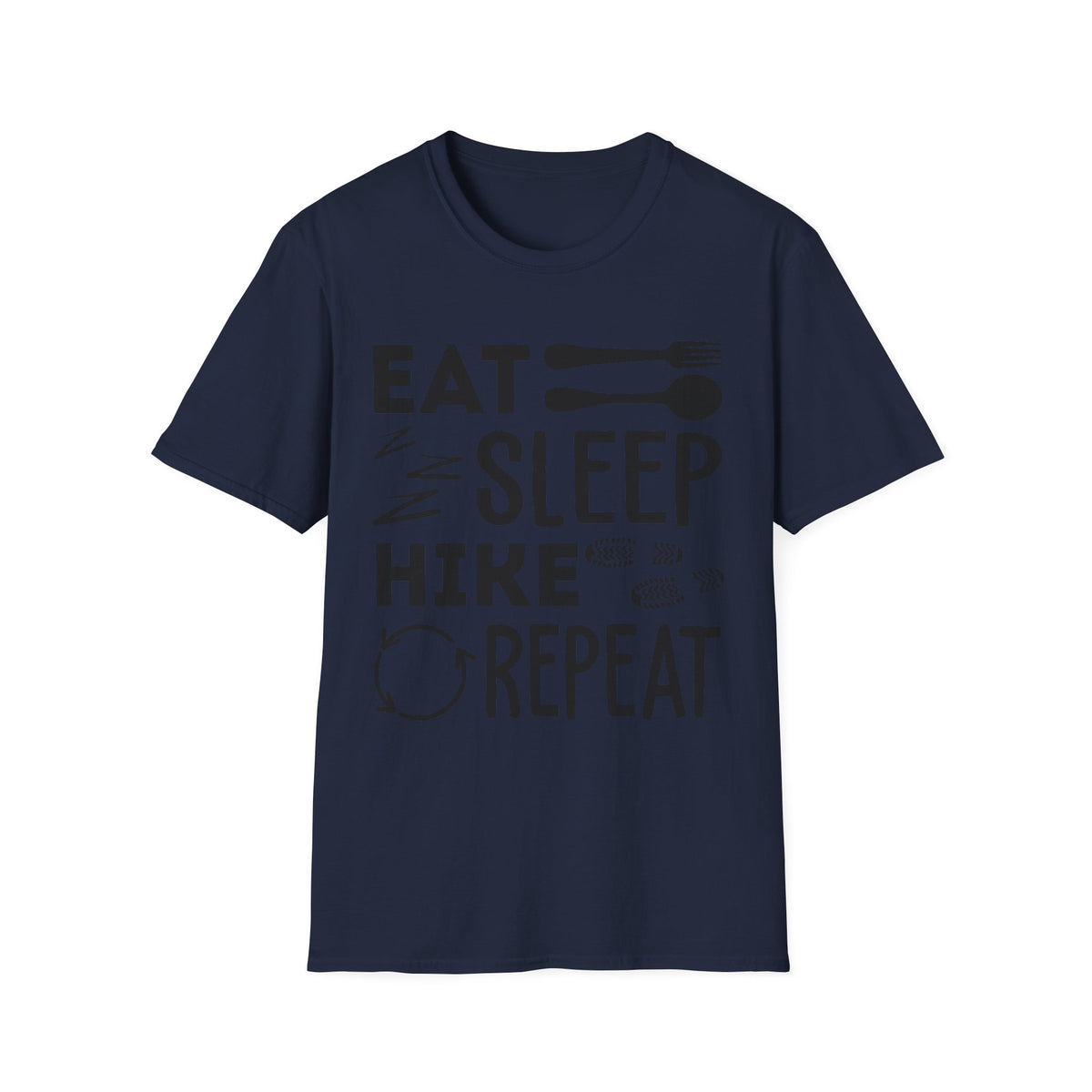 Eat Sleep Hike Repeat T‑Shirt — Outdoor Hiking Graphic Tee