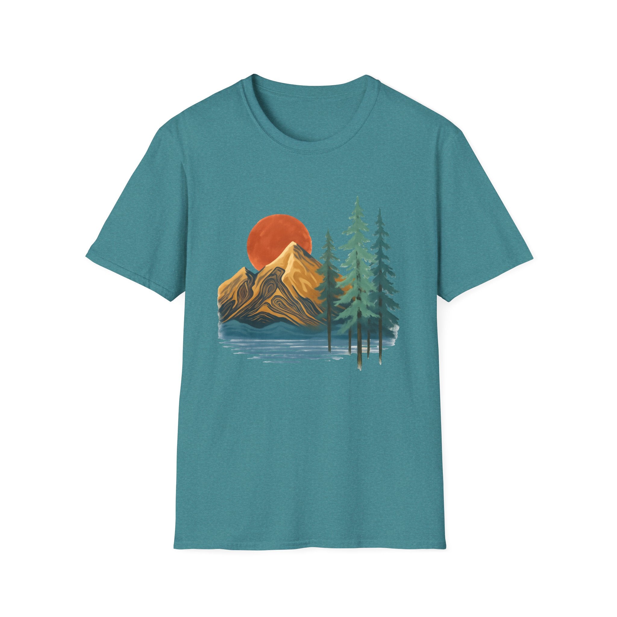 Mountain Sunset T-Shirt — Vintage Pine Forest Graphic
