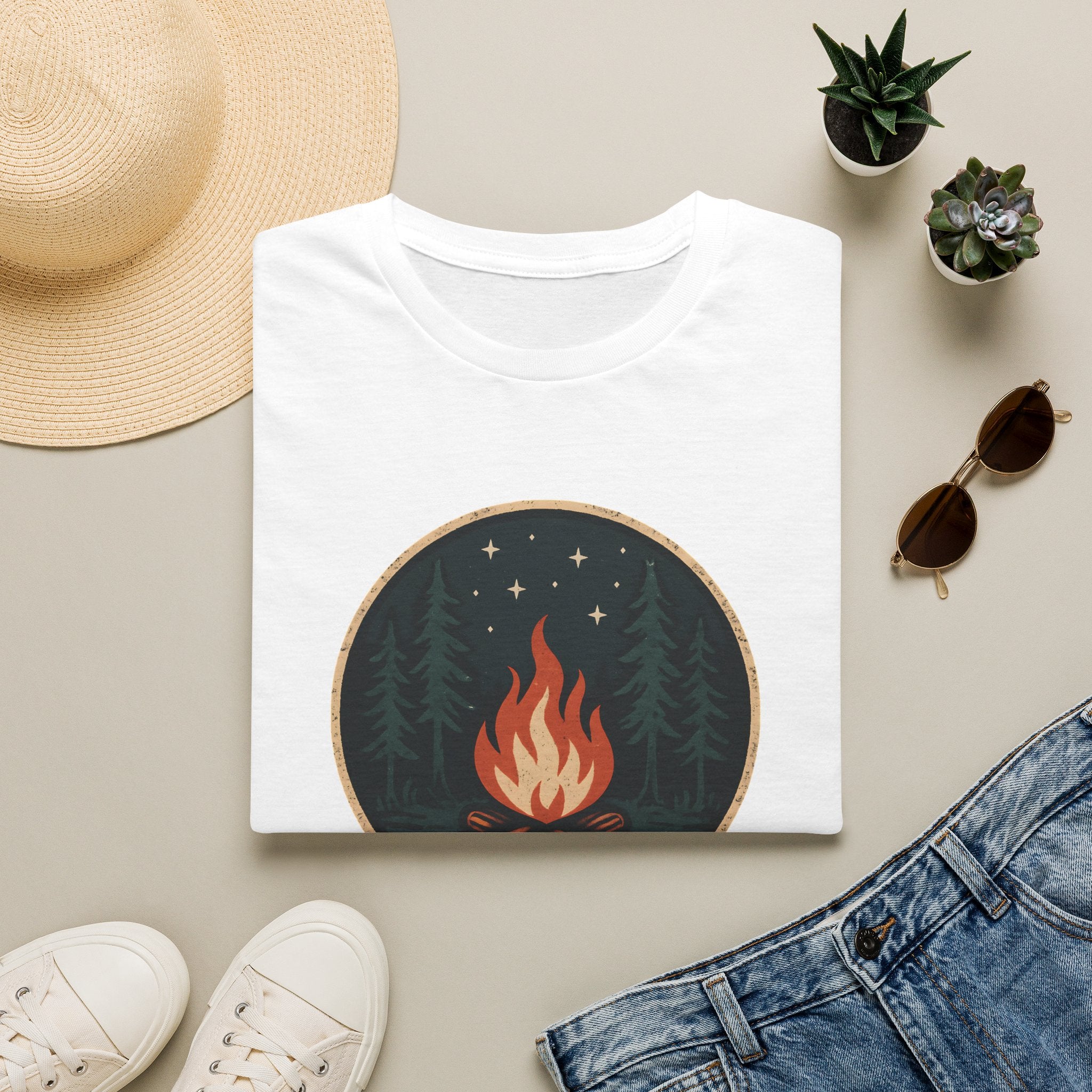 Campfire Night T-Shirt — Cozy Wilderness Bonfire Graphic Tee