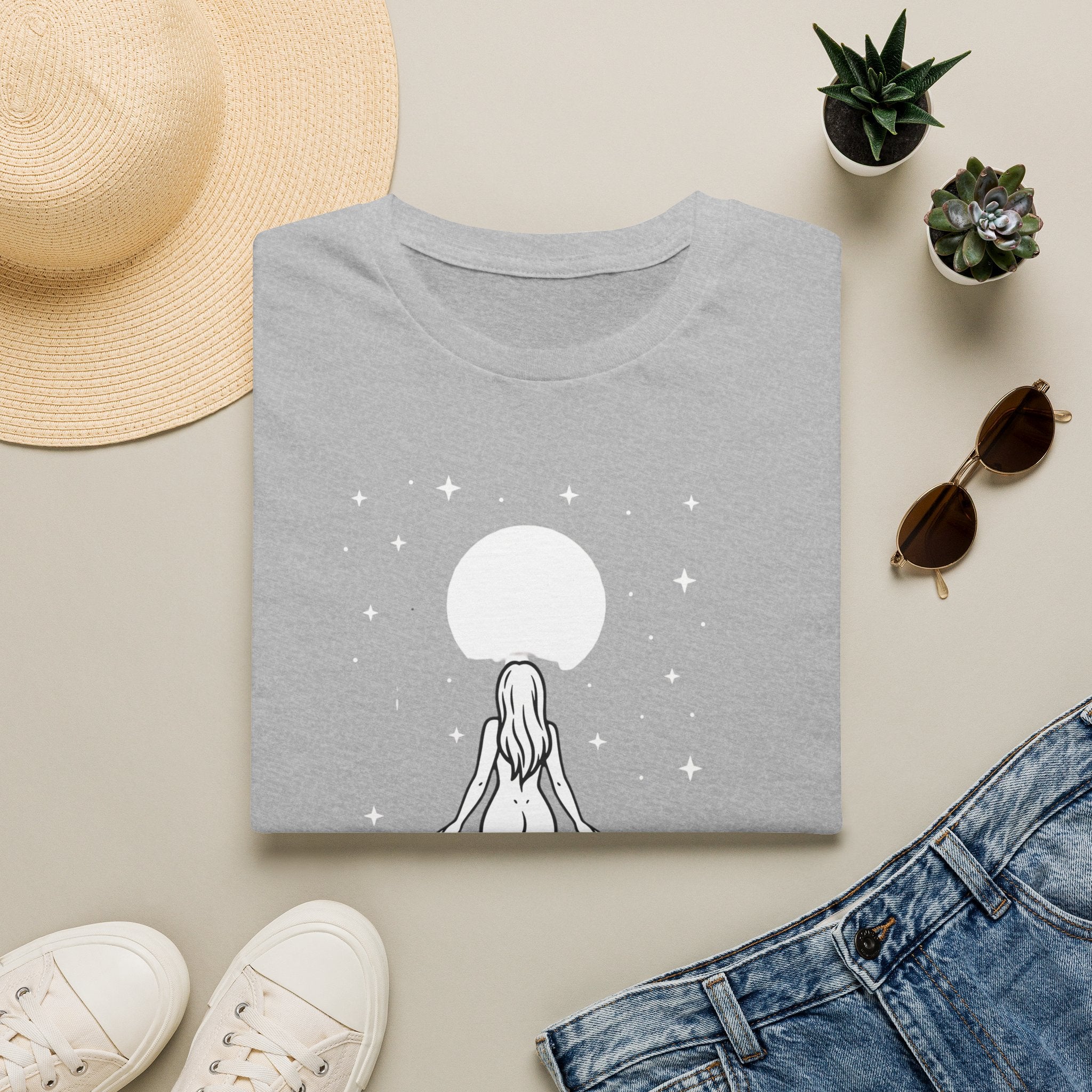 Moon Goddess T-Shirt — Celestial 'Moon Lover' Graphic Tee