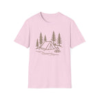 Camping Tent Graphic T-Shirt — Minimal Forest Campsite Tee