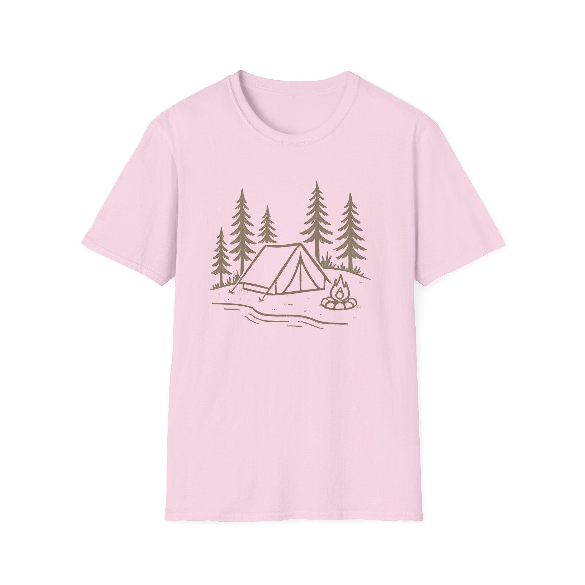 Camping Tent Graphic T-Shirt — Minimal Forest Campsite Tee