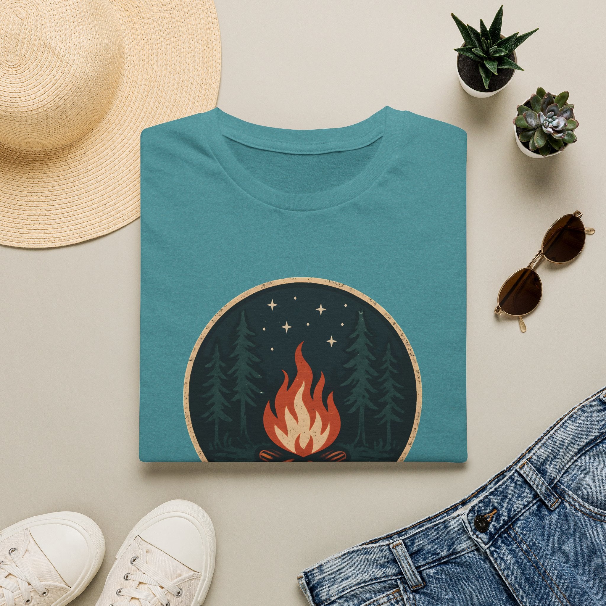 Campfire Night T-Shirt — Cozy Wilderness Bonfire Graphic Tee