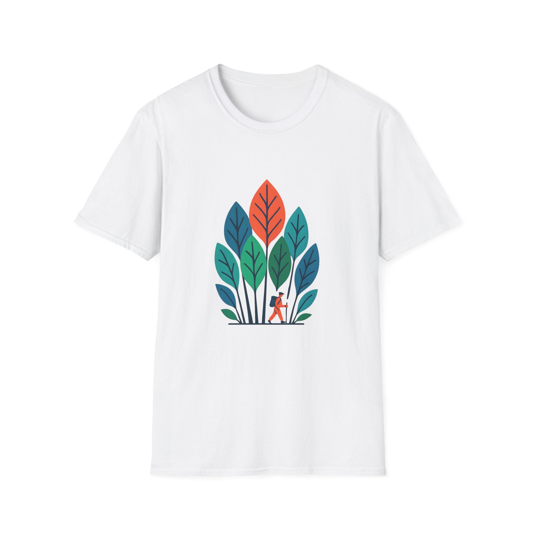 T-Shirt — Minimalist Colorful Leaf Forest Graphic