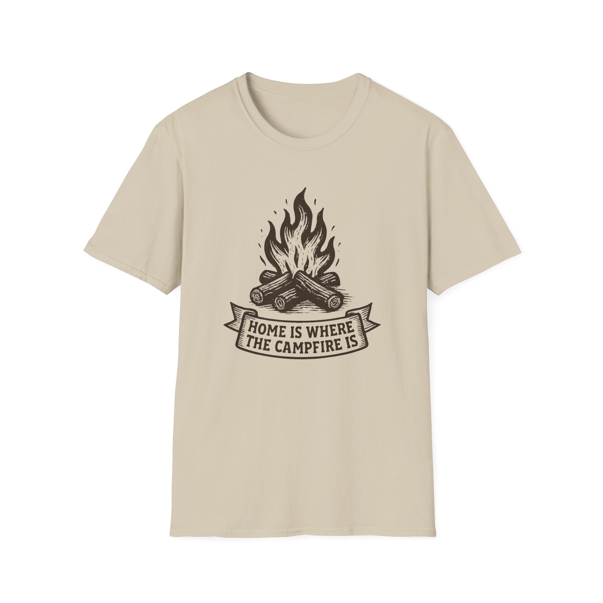 Campfire Graphic T-Shirt — "Home Is Where the Campfire Is" Outdoor Tee