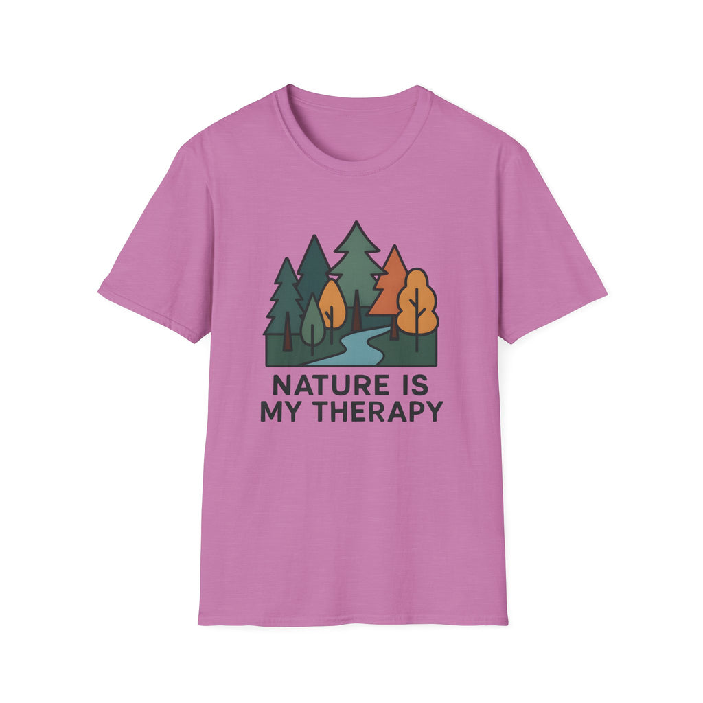 Nature Is My Therapy T-Shirt — Scenic Forest River Graphic Tee