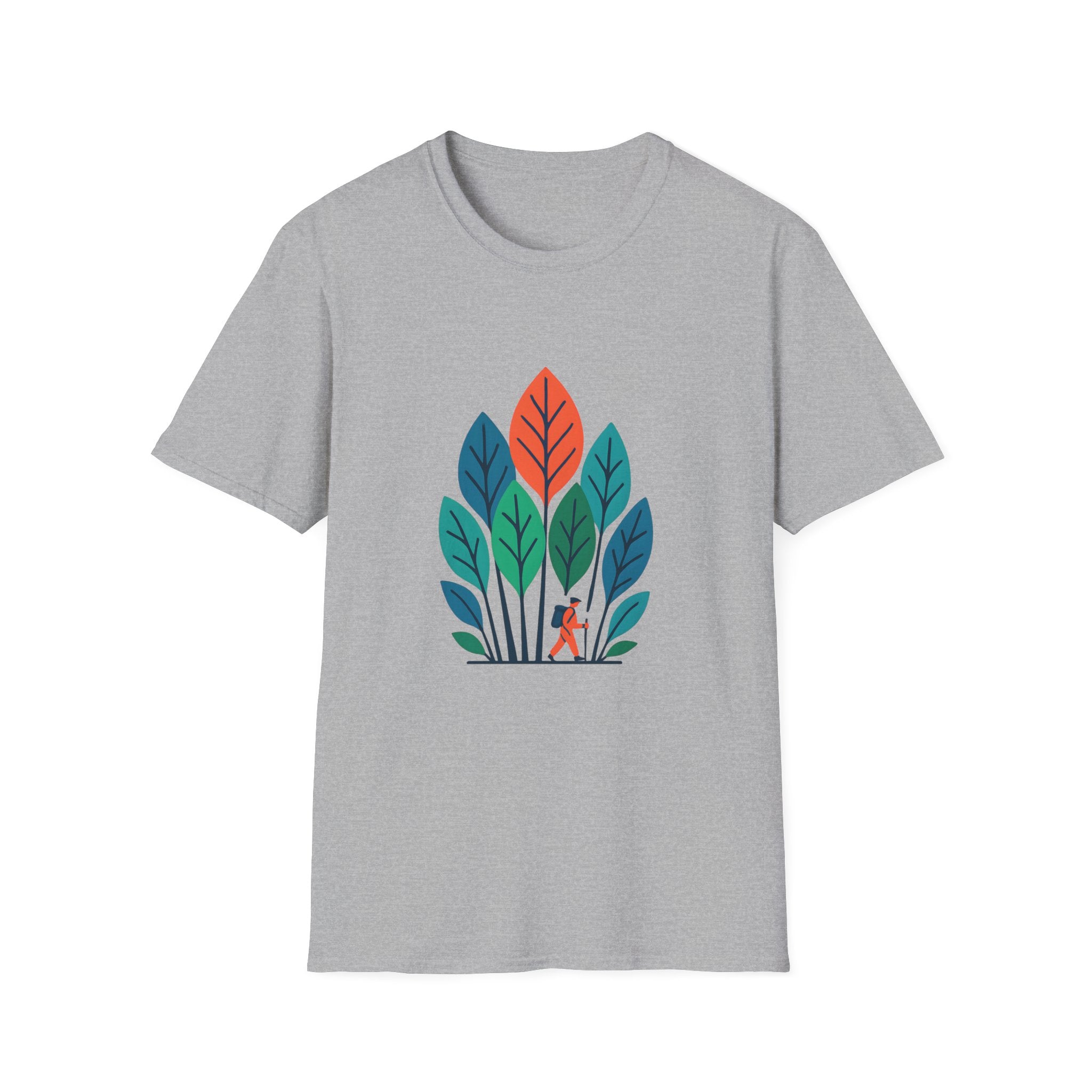 T-Shirt — Minimalist Colorful Leaf Forest Graphic