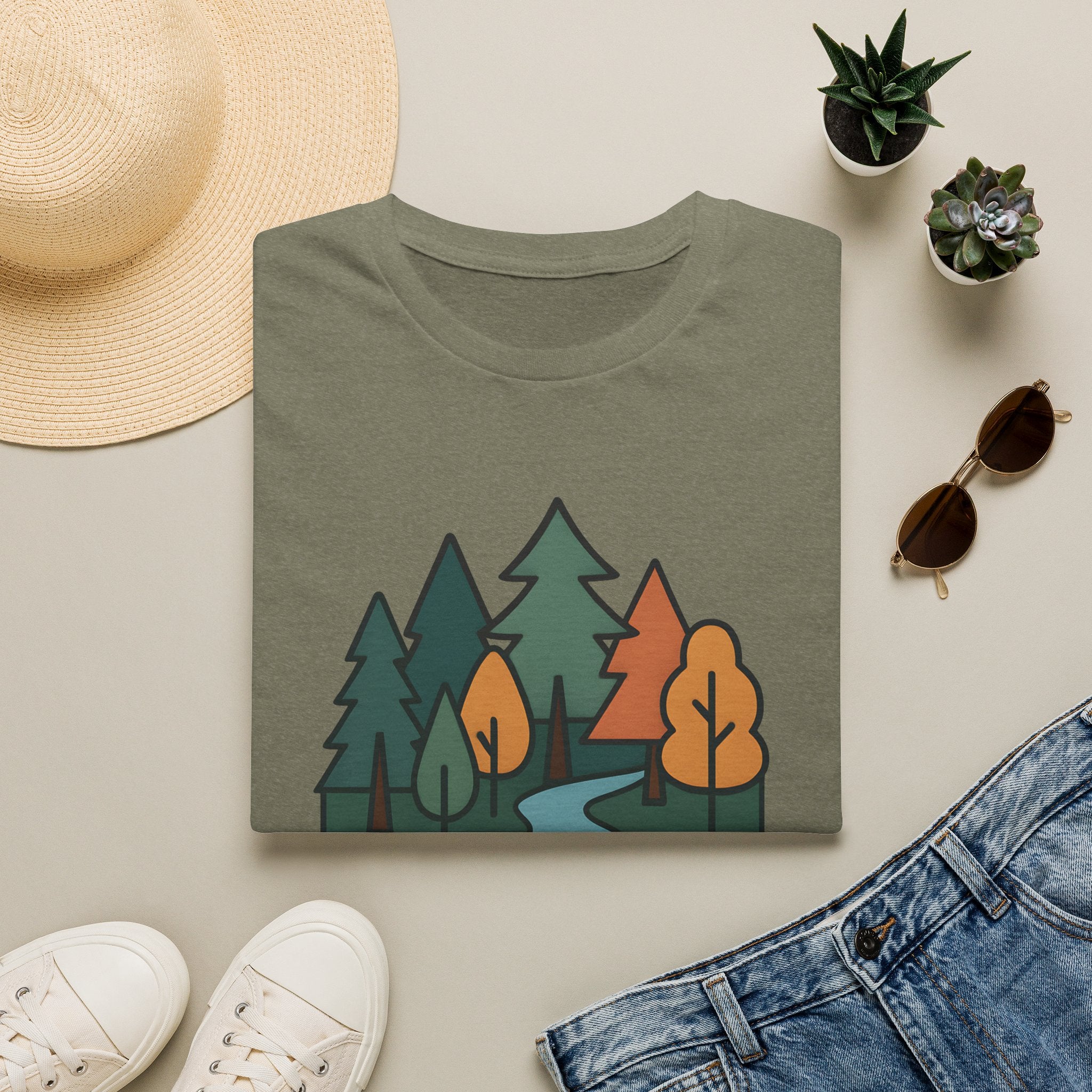 Nature Is My Therapy T-Shirt — Scenic Forest River Graphic Tee