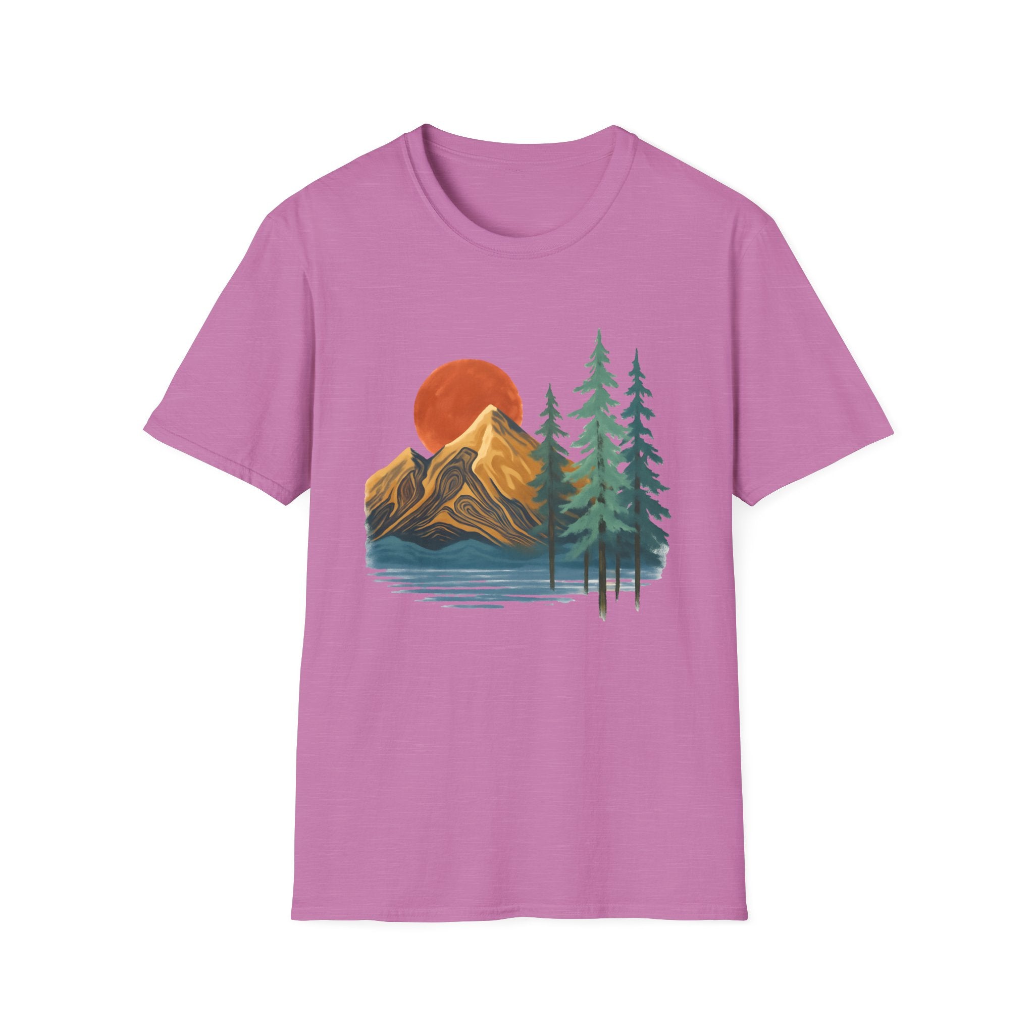 Mountain Sunset T-Shirt — Vintage Pine Forest Graphic