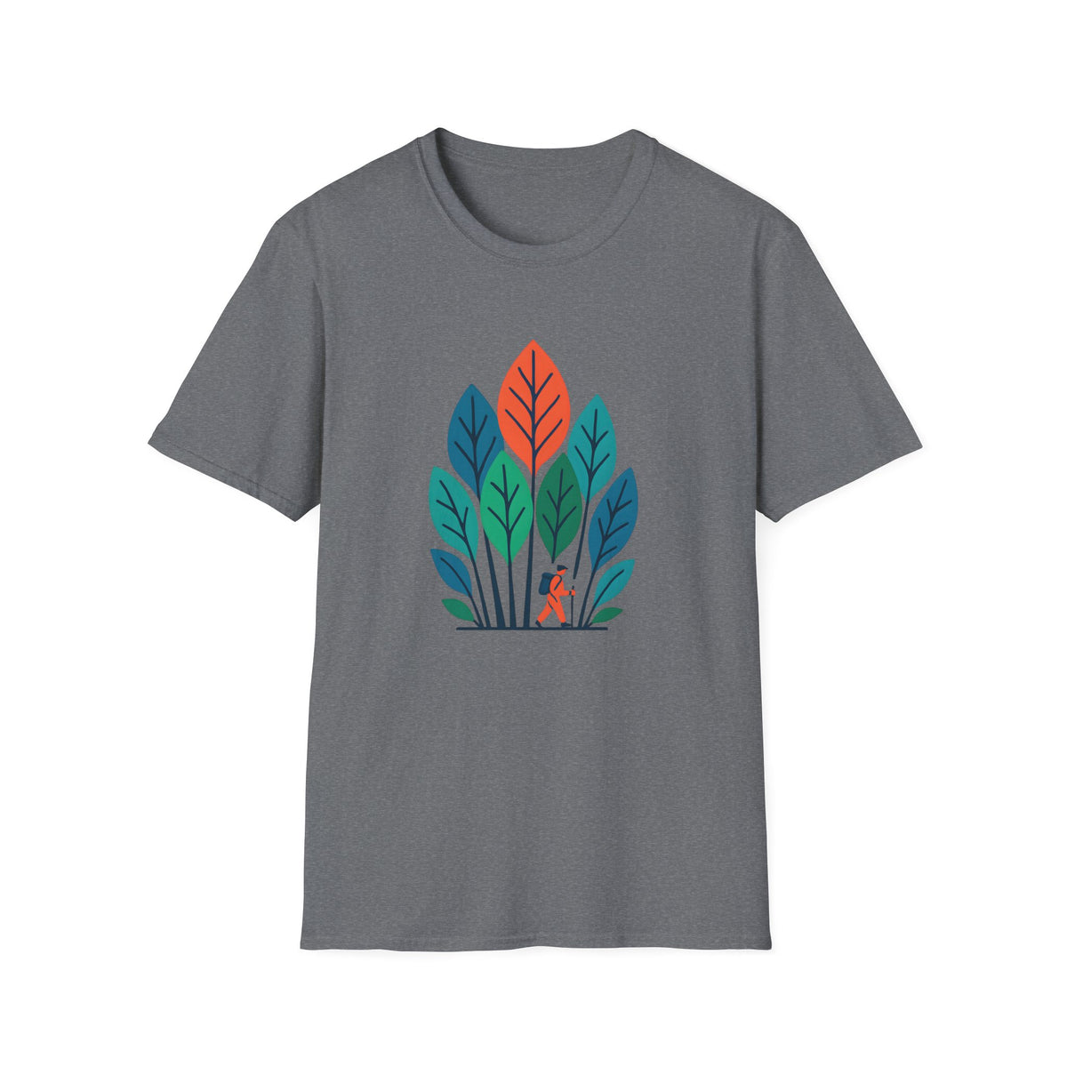 Minimalist Colorful Leaf Forest Graphic T-Shirt