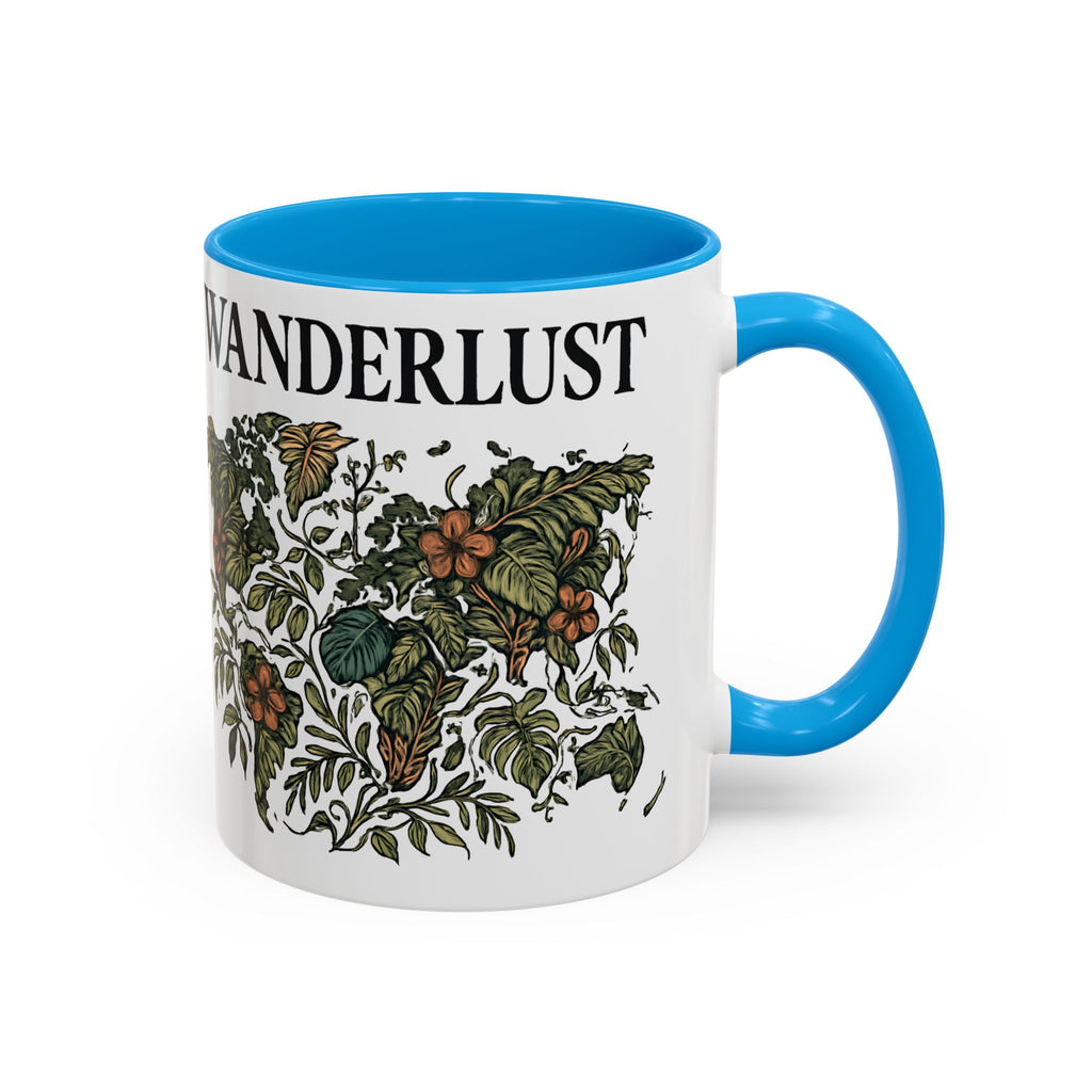 Wanderlust Floral Travel Mug — 11oz/15oz Ceramic Coffee Cup