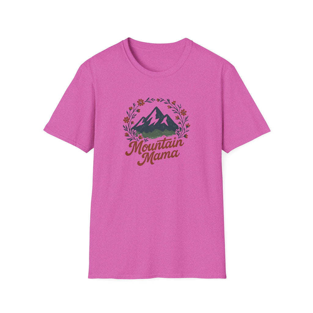Mountain Mama T-Shirt — Floral Mountain Graphic Tee for Outdoor Moms