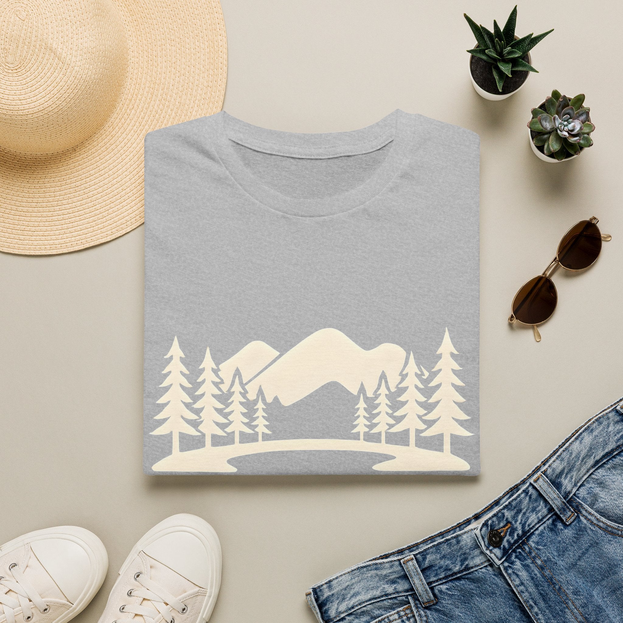 Mountain Pines T-Shirt — Minimal Scenic Forest Graphic