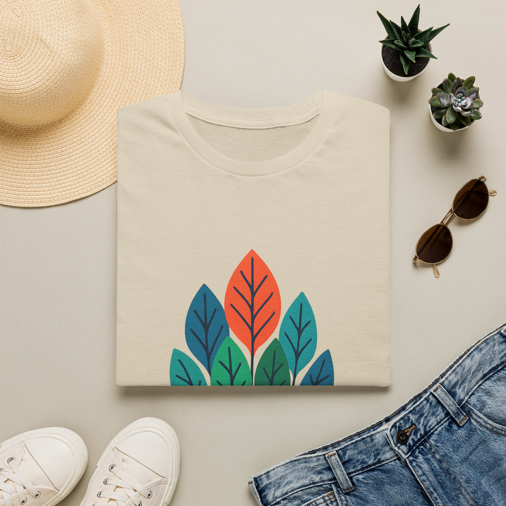 T-Shirt — Minimalist Colorful Leaf Forest Graphic