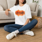 Autumn Lake Reflection T-Shirt — Orange Fall Trees Graphic Tee