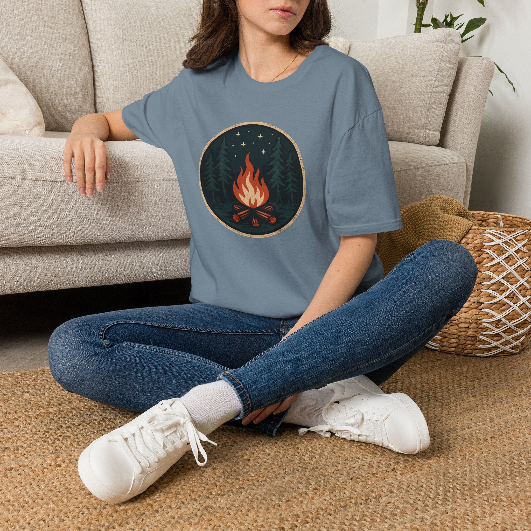 Campfire Night T-Shirt — Cozy Wilderness Bonfire Graphic Tee